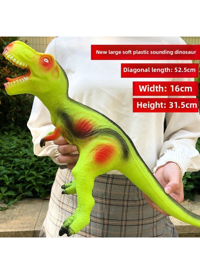 Children's Soft Rubber Dinosaur Toy Boy's Large Plastic Simulation Tyrannosaurus Rex Animal Model Shake Voice Free Shipping-Color:Red Tyrannosaurus Rex 50 - Image 3