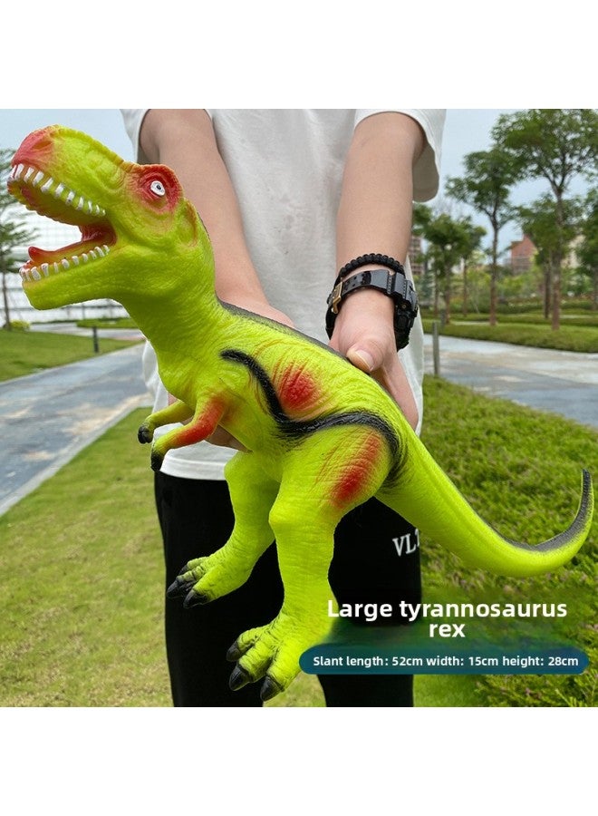 Children's Soft Rubber Dinosaur Toy Boy's Large Plastic Simulation Tyrannosaurus Rex Animal Model Shake Voice Free Shipping-Color:Red Tyrannosaurus Rex 50 - Image 5