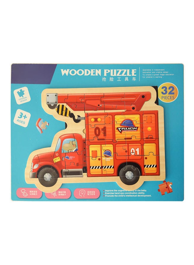 NIBEMINENT 32-Piece Wooden Tools Truck Jigsaw Puzzle Set - Image 1