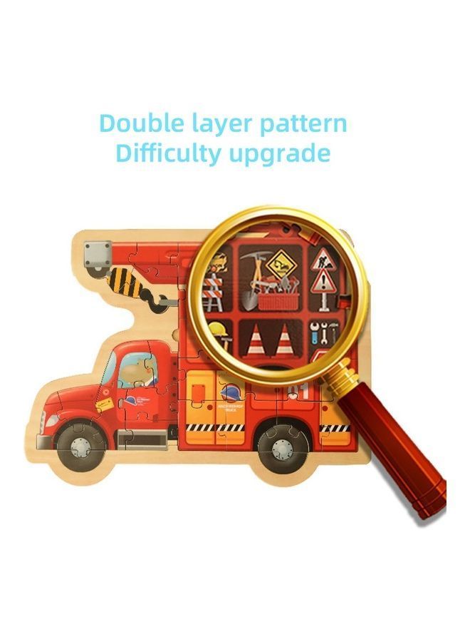 NIBEMINENT 32-Piece Wooden Tools Truck Jigsaw Puzzle Set - Image 2