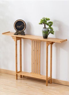 Console Table Hallway Entry Table Styling Table Narrow Table with Bamboo Frame for Living Room Entryway Corridor or Sofa Side Table Modern Yellow 100x80x20 cm