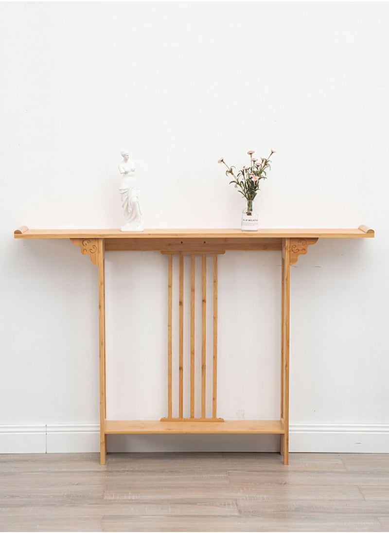 Merry Moments - Console Table Hallway Entry Table Styling Table Narrow Table with Bamboo Frame for Living Room Entryway Corridor or Sofa Side Table Modern Yellow 100x80x20 cm - Image 1