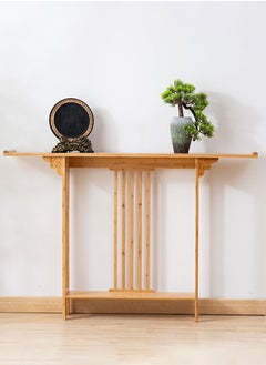 Merry Moments Console Table Hallway Entry Table Styling Table Narrow Table with Bamboo Frame for Living Room Entryway Corridor or Sofa Side Table Modern Yellow 100x80x20 cm  - Image 2