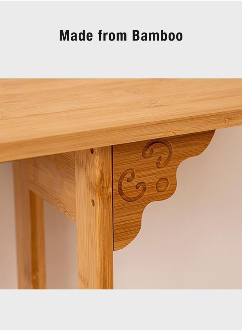 Merry Moments - Console Table Hallway Entry Table Styling Table Narrow Table with Bamboo Frame for Living Room Entryway Corridor or Sofa Side Table Modern Yellow 100x80x20 cm - Image 1