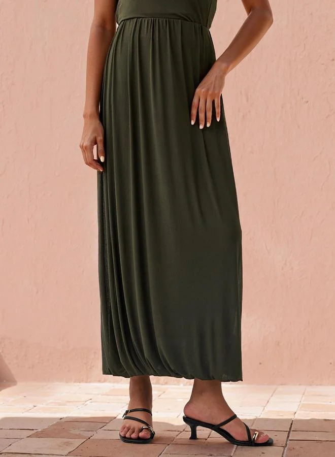 Iconic Balloon Hem Maxii Skirt with Elasticated Waistband