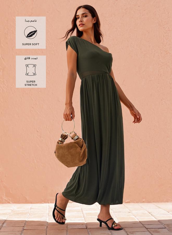 ايكونيك تنورة ماكسي بأكمام بالون مع خصر مطاطي - Image 2