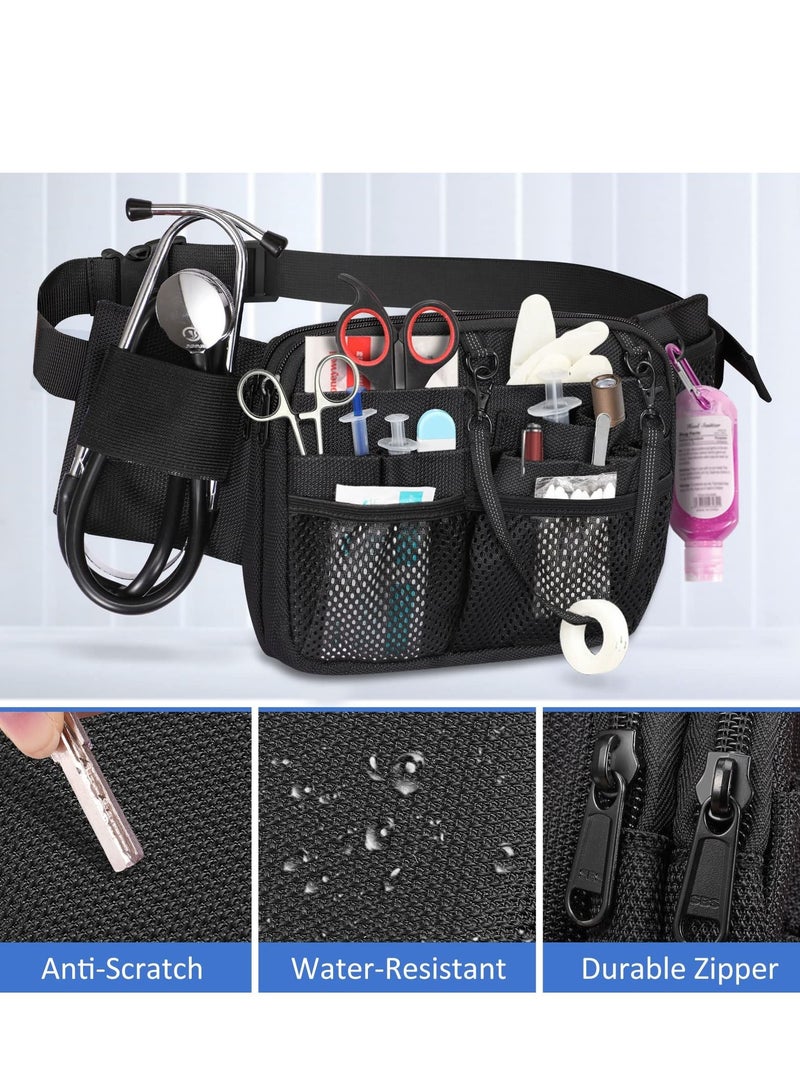 Excefore Nurse Pack, Multi Compartment Medical Gear Pocket Nursing Organizer Bag with Tape Holder and Utility Storage for Stethoscopes, Bandage Scissors, and Emergency Supplies, Student and Nurse Use - Image 3