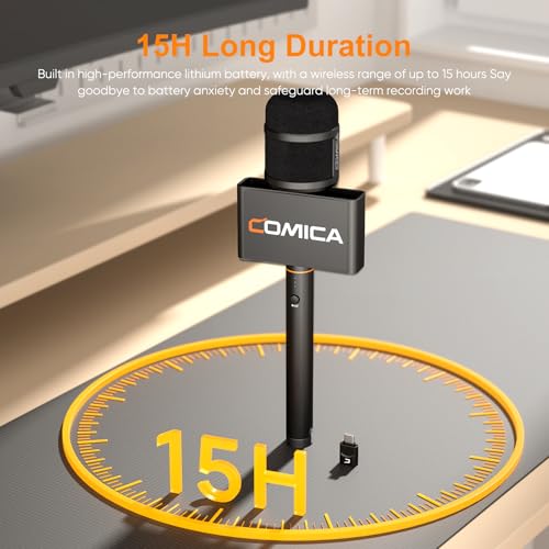 COMICA Revo S Wireless Handheld Microphone, Professional Handheld Interview Mic for iPhone16 15, Android Phones Laptops PC with USB-C Plug, Reporter Mic for Content Creators, Interviews, Reporting - Image 5