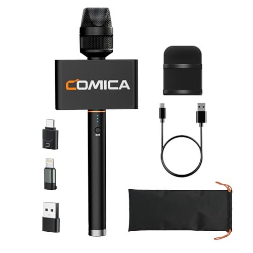 COMICA Revo S Wireless Handheld Microphone, Professional Handheld Interview Mic for iPhone16 15, Android Phones Laptops PC with USB-C Plug, Reporter Mic for Content Creators, Interviews, Reporting - Image 1