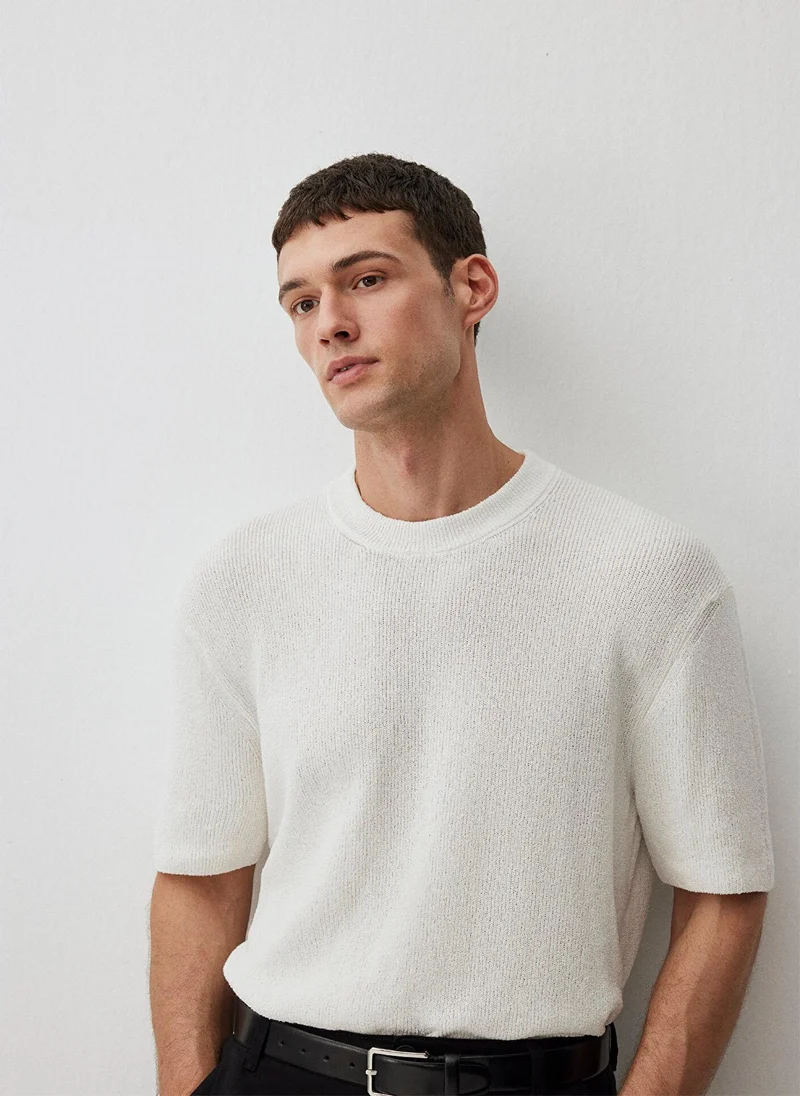 MAVI Short Sleeve White Sweater