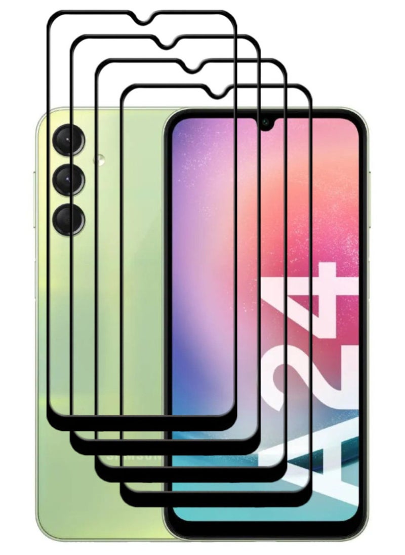 ACLIX 4 Pieces Antistatic ESD Dustproof Premium Quality High Definition Tempered Glass Screen Protector Designed For Samsung Galaxy A24 4G - Image 1