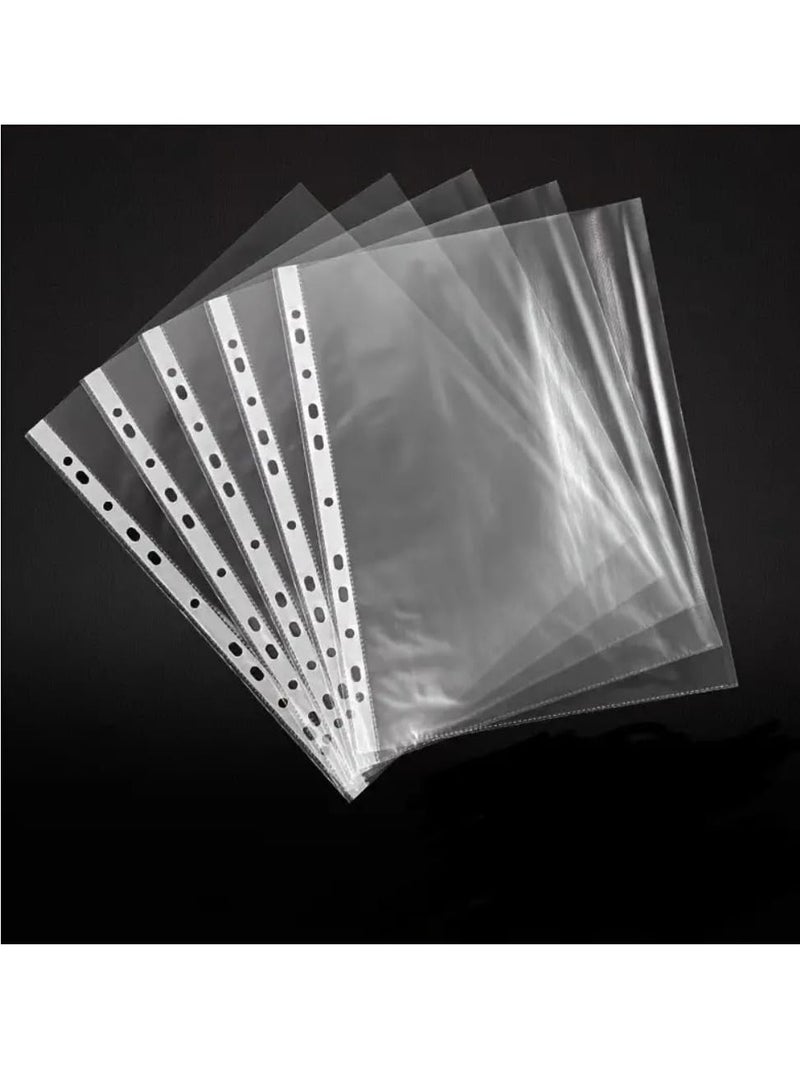 100-Piece A4 Reinforcement Pocket Report Cover Set Clear - Image 3