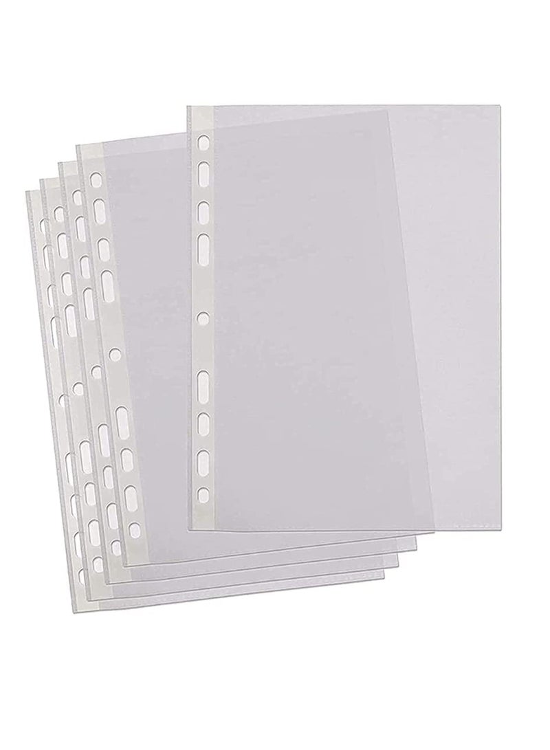100-Piece A4 Reinforcement Pocket Report Cover Set Clear - Image 2