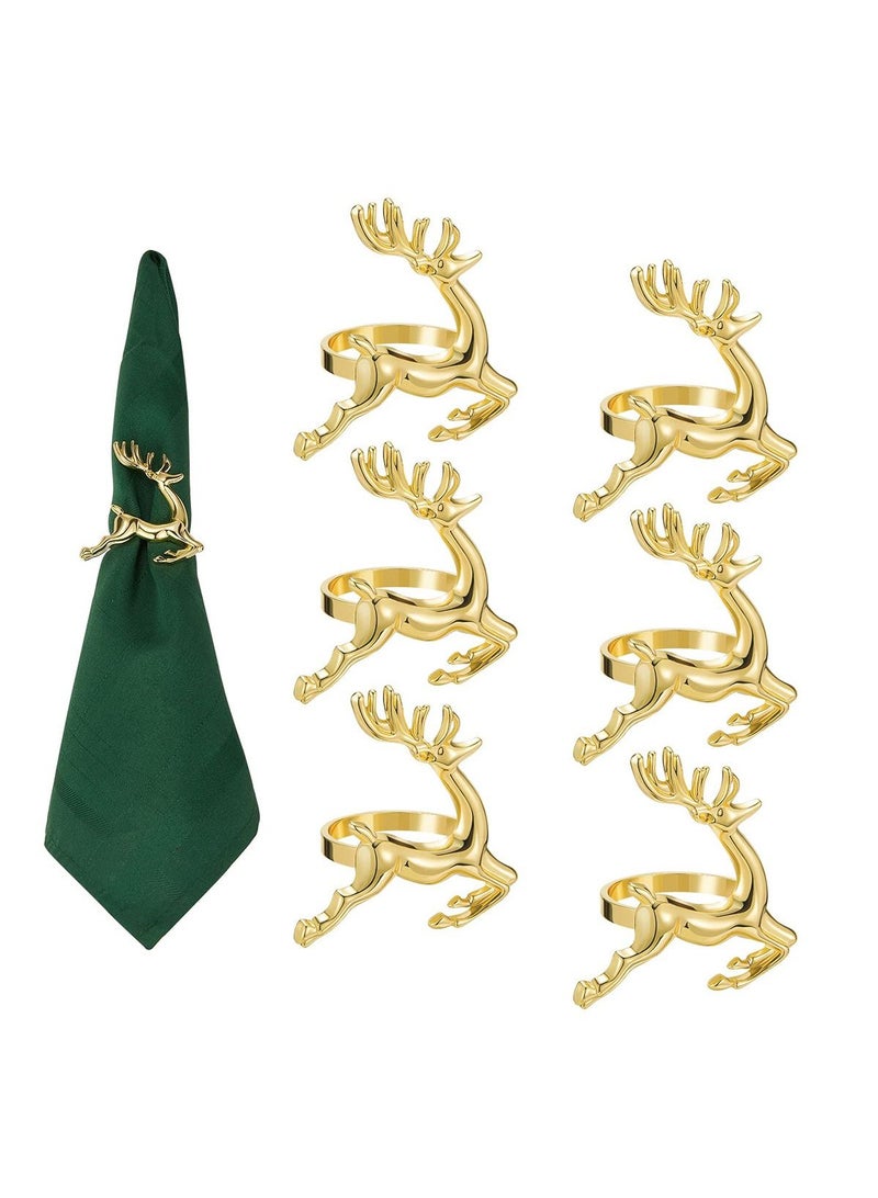 RARELY 6 Piece Inner Diameter 3.8cm Gold Deer Napkin Rings  - Image 1
