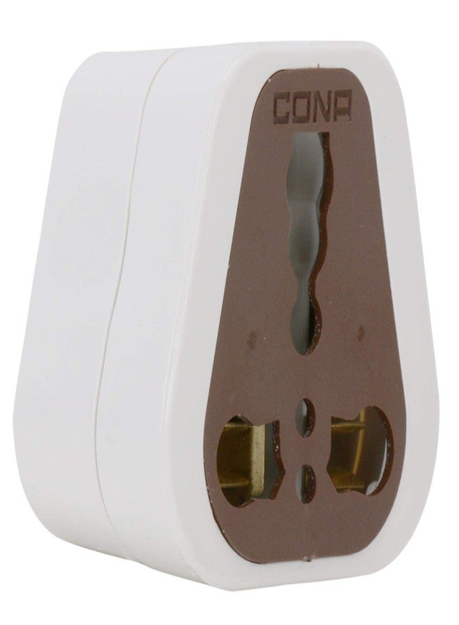 CONA 2496 X5 3 Pin Converter 6A/16A 240V, White|3 Pin Adapter|3 Pin Conversion Plug|Universal Plug|Travel Adapter|3 Pin Socket, Medium - Image 1