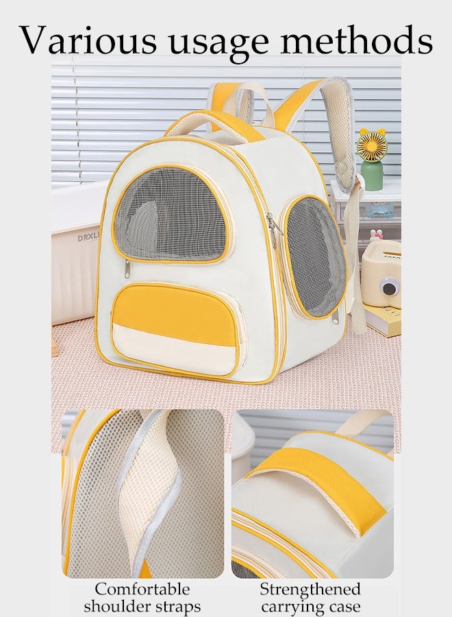 DUNISO Pet Carrier Backpack Portable Pet Breathable Pet Carrier Hiking Backpack with Ventilated Mesh Soft-sided Mesh Pet Pack Two-Sided Entry Expandable and Foldable Cat Backpack for Small and Medium-sized Cats and Pets - Image 2