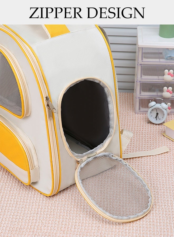 DUNISO Pet Carrier Backpack Portable Pet Breathable Pet Carrier Hiking Backpack with Ventilated Mesh Soft-sided Mesh Pet Pack Two-Sided Entry Expandable and Foldable Cat Backpack for Small and Medium-sized Cats and Pets - Image 3