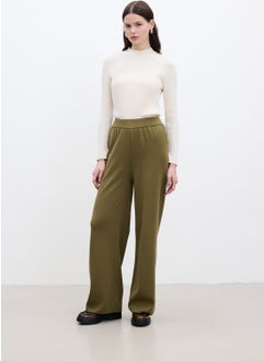 Manuka Straight Leg Knit Trousers Green  - Image 3