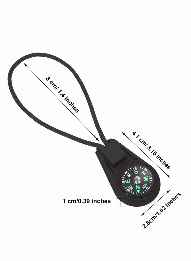 Y&D Mini Survival Compass, 10 Pcs Pocket Compass with Chain Outdoor Camping Hiking Liquid Filled Keychains - Image 5