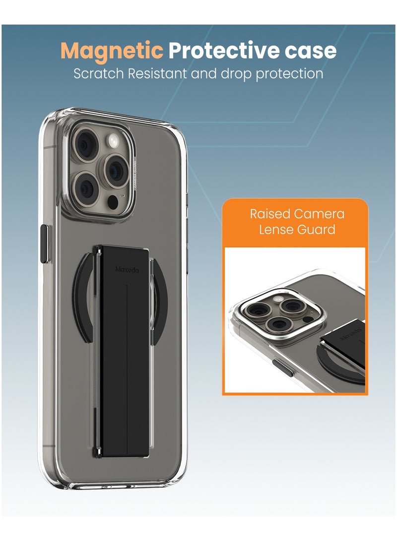 Moxedo Magnetic Protective Case Scratch Resistant Drop Protection Magsafe Technology Compatible for iPhone 15 Pro 6.1 inch - Black - Image 2