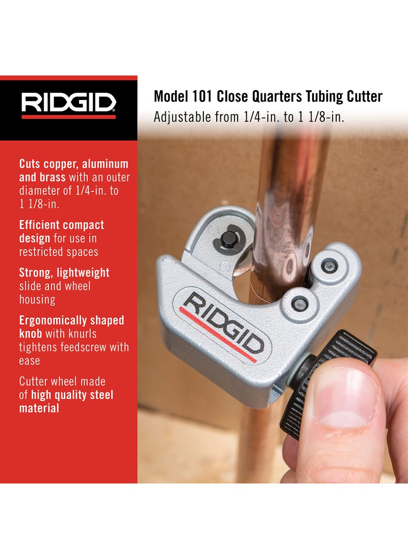 RIDGID Ridgid - CC247 RIDGID 40617 Model 101 Close Quarters Tubing Cutter, 1/4-inch to 1-1/8-inch Tube Cutter Silver  - Image 2