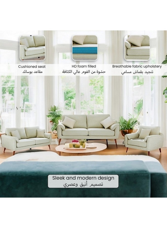 ميكاسا مكاسا طقم كنب مكون من 3 قطع يتألف من 6 مقاعد بتصميم عالي الجودة باللون البيج  154.8 × 154.8 × 154.8 سم 23168A-B - Image 2