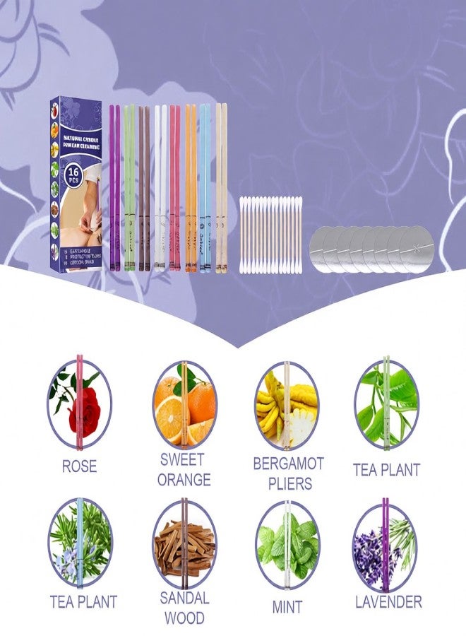 EELHOE 16pcs Fragrance Ear Candles Care Natural Ingredients Ear Wax Removal Cleaner Ear Coning Treatment - Image 3