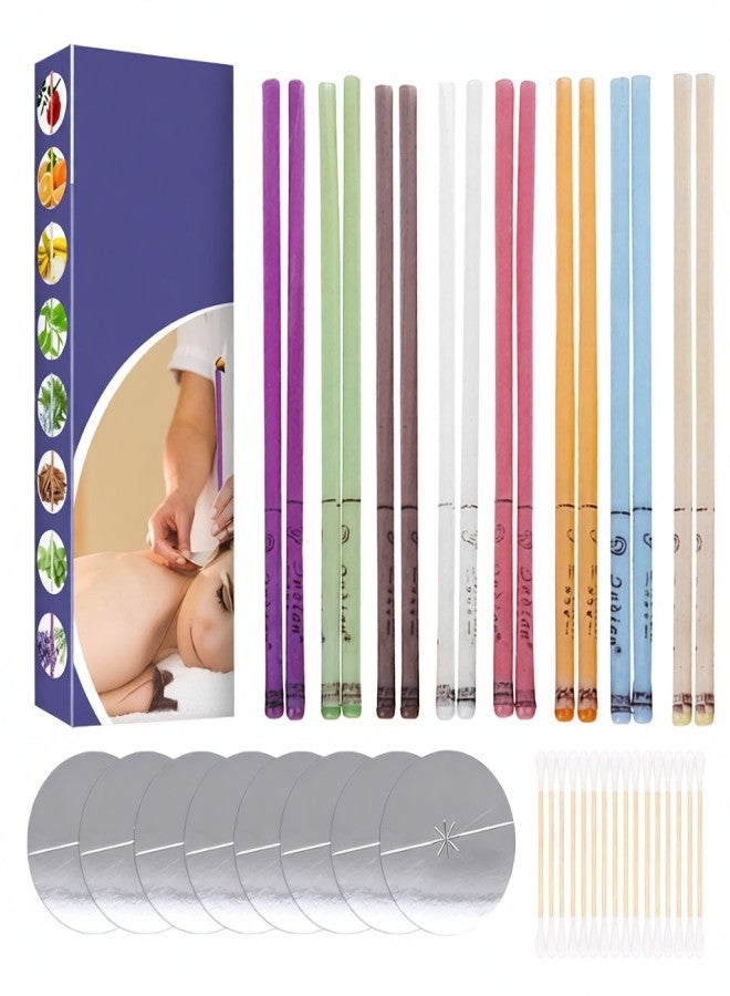 EELHOE 16pcs Fragrance Ear Candles Care Natural Ingredients Ear Wax Removal Cleaner Ear Coning Treatment - Image 1
