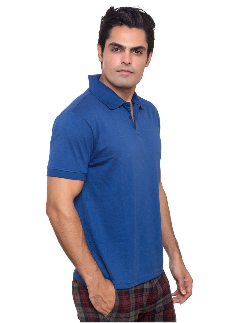 SANTHOME Basic Dry n Cool Cotton Polyester Blend Shirt Collared Neck Polo for Men  - Image 2