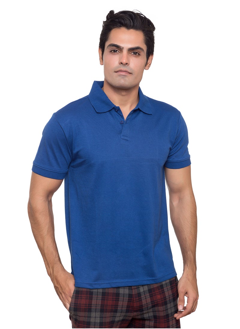 SANTHOME Basic Dry n Cool Cotton Polyester Blend Shirt Collared Neck Polo for Men  - Image 1