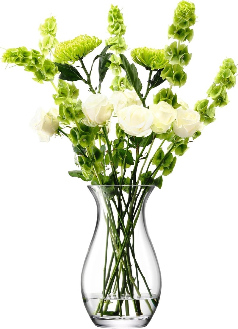 LSA Flower Kiln Vase H32cm Clear Glass Elegant Curved Neck Vase for Fresh or Dried Flowers, Made in Poland - Image 1