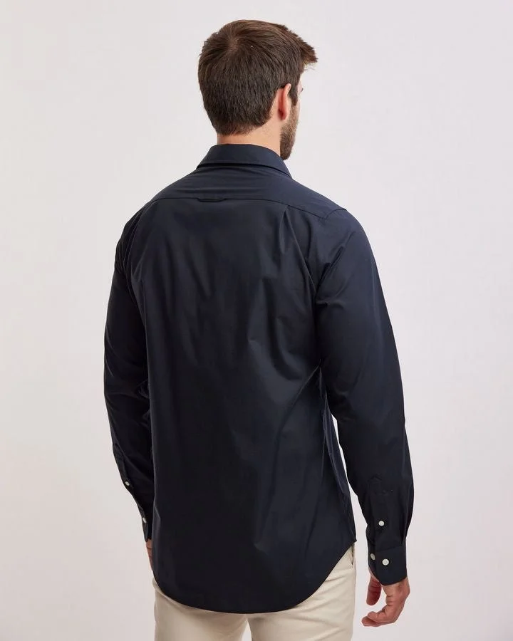 غانت قميص بوبلين ضيق مطاطي من جانت