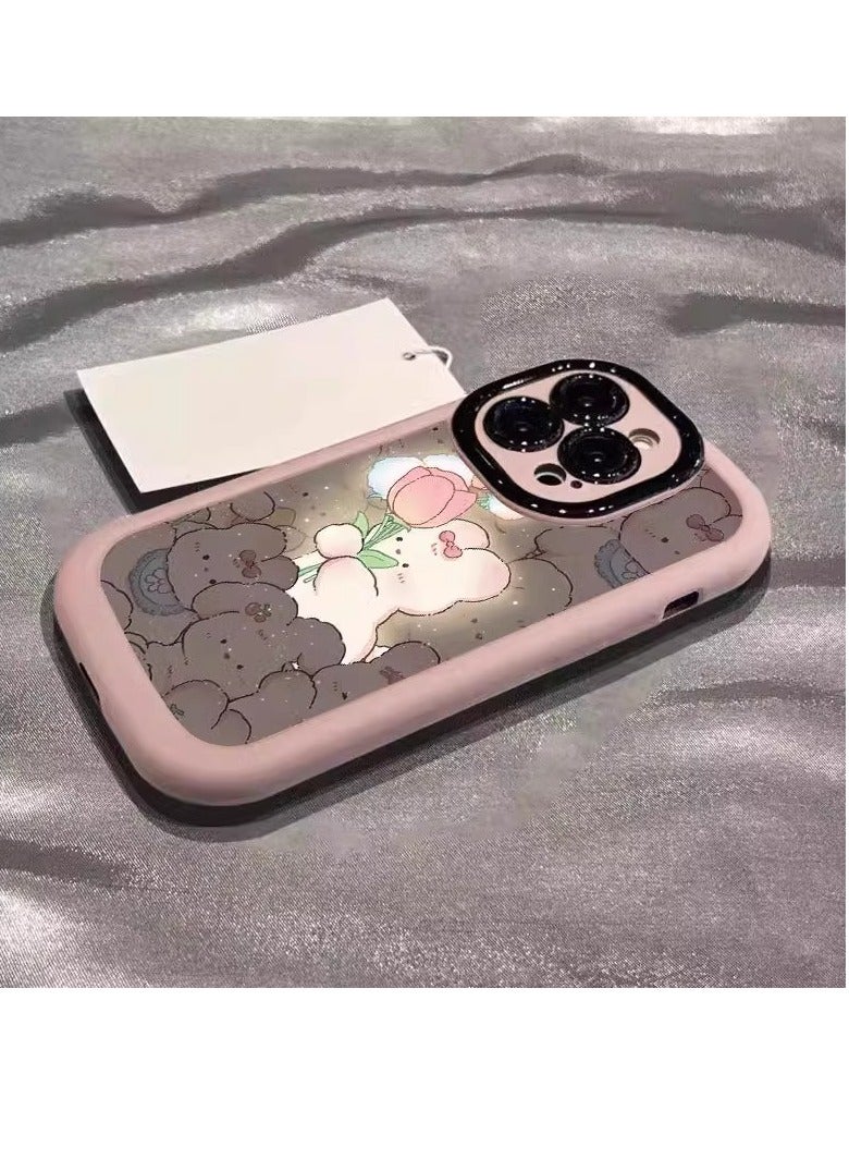 NIBEMINENT Cartoon Rabbit Protective TPU Case Cover For iPhone 15 Plus, Pink