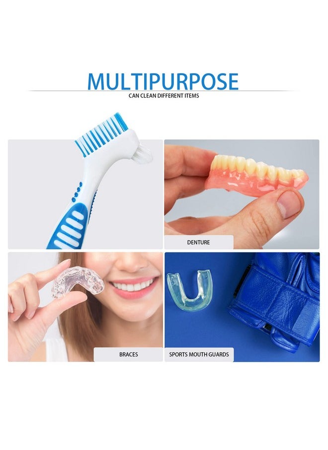 Bvcewilty - Bvcewilty Denture Brush 4PCS Denture Toothbrushes，Cleaning Brush Double Sided Toothbrush with Multi-Layered Bristles and Rubber Anti-Slip Handle - for Denture Cleaning Care (Green,Purple,Blue,Orange) - Image 1