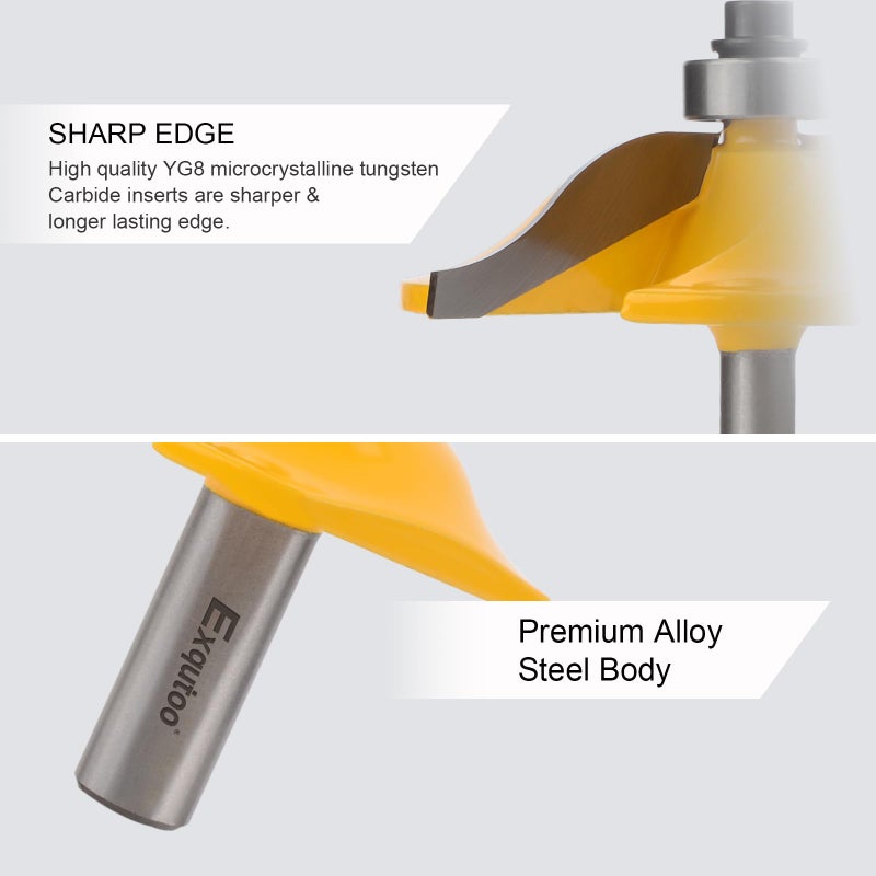 Exqutoo 1PCS 1/2" Shank 2-1/2" Diameter Raised Panel Cabinet Door Making Router Bit Woodworking Tools Door & Window Router Bit - Image 3