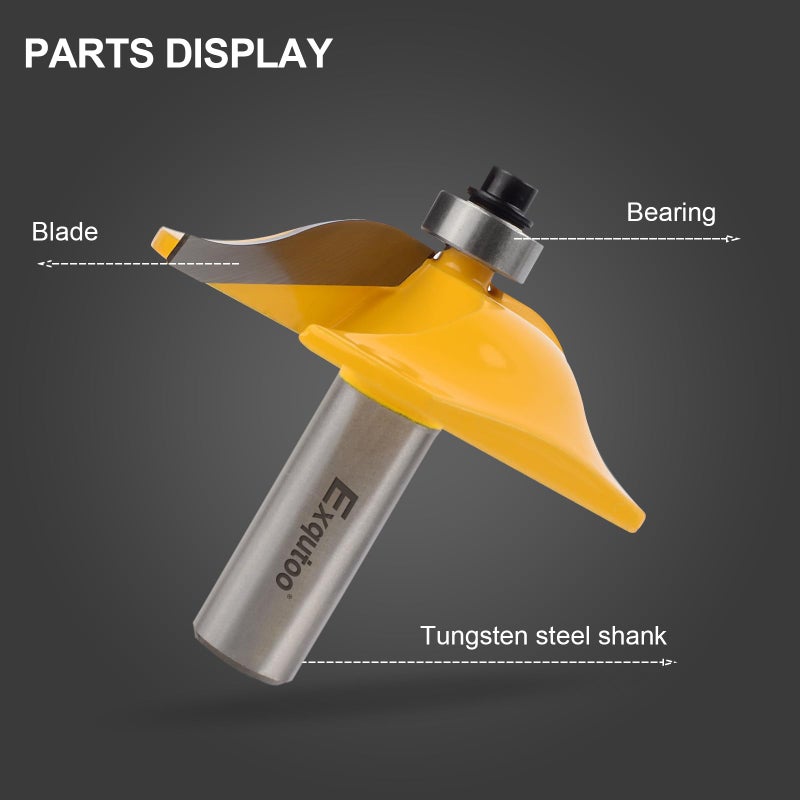 Exqutoo 1PCS 1/2" Shank 2-1/2" Diameter Raised Panel Cabinet Door Making Router Bit Woodworking Tools Door & Window Router Bit - Image 4