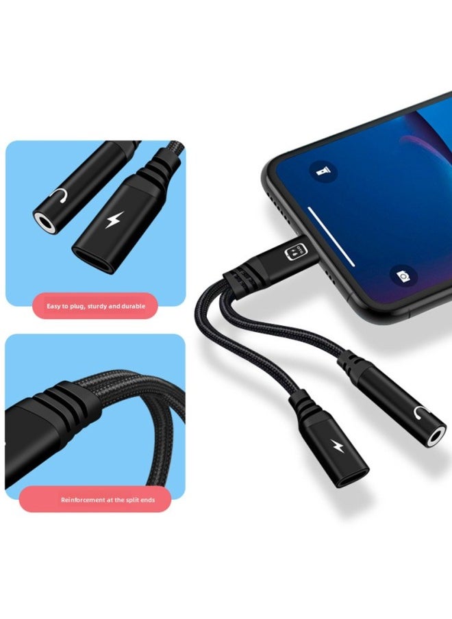 Generic - Mobile Phone Lightning Earphone Adapter Cable Charging Transmission Two-In-One OTG Adapter High Quality Copper Core Cable-Color:FBCH-ZHX-12 Pink For Apple To 3.5 Live For Apple Charging Can't Call - Image 1