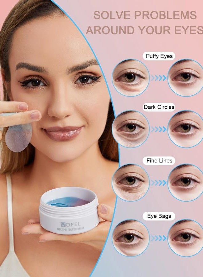 VOFEL Under Eye Patches for Puffy Eyes and Dark Circles Hydrating Eye Mask with Collagen Eye Gel Pads Reduce Wrinkles Skin Treatment 30 Pairs - Image 3
