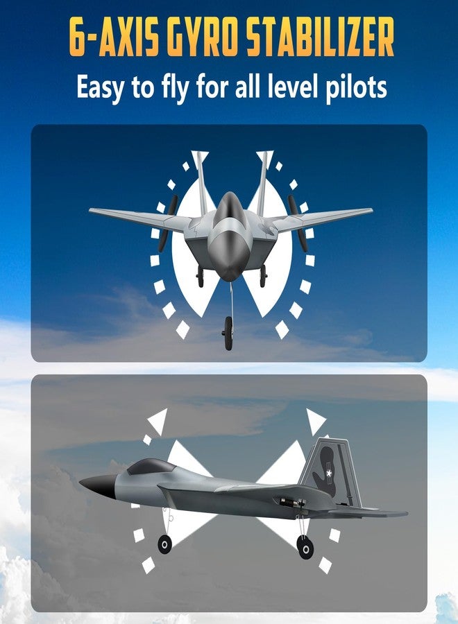 HAWK'S WORK 2 CH RC Airplane, F-22 Plane Ready to Fly, 2.4GHz Remote Control, Easy to Fly RC Glider for Kids & Beginners - Image 4