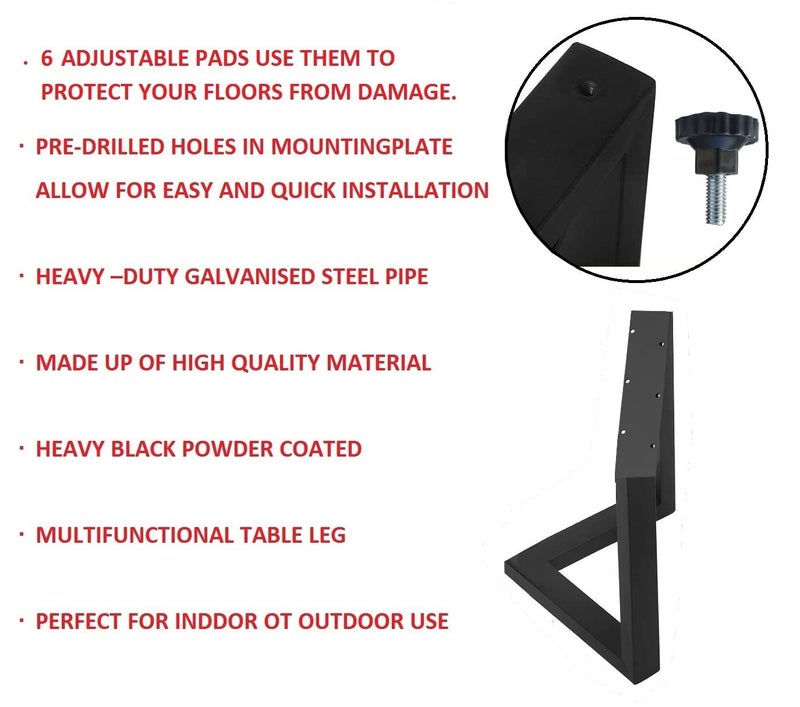 Dcloud Metal Table Legs Heavy Duty Desk Legs Furniture Legs for Dining Table Cast Iron Legs Computer Desk Legs Office Desk Legs L Shape AA - Image 4