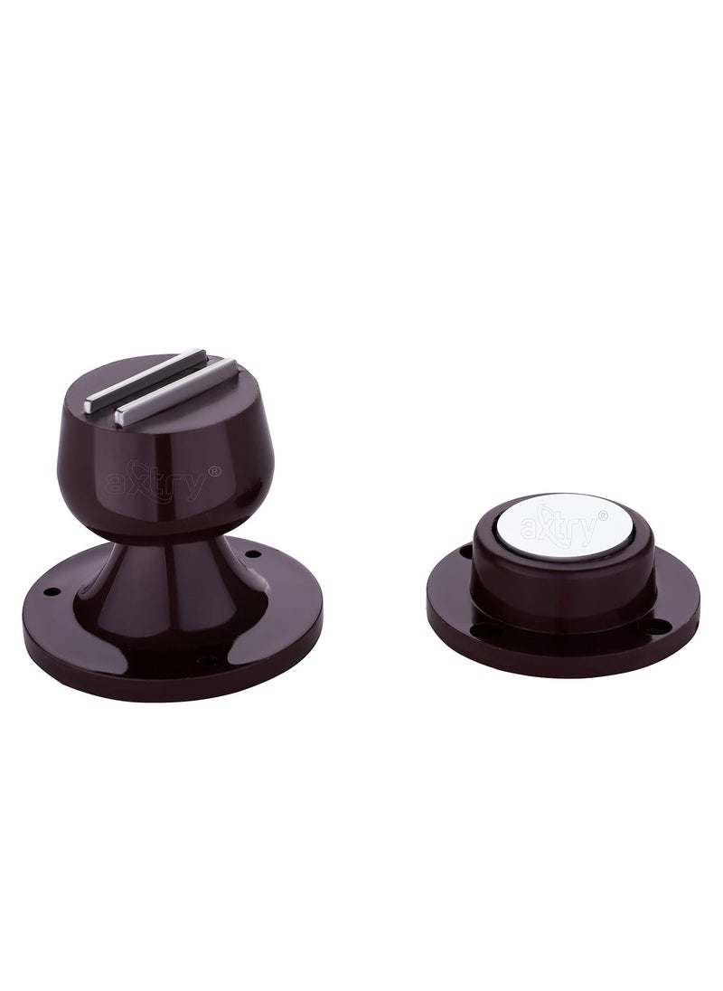 Axtry Axtry Pack of 4 Door CatcherDoor MagnetDoor Magnet CatcherDoor HolderDoor Catcher MagneticDoor CatchMagnetic Door StopperDoor Magnetic CatcherDoor Stopper Home Brown  - Image 3