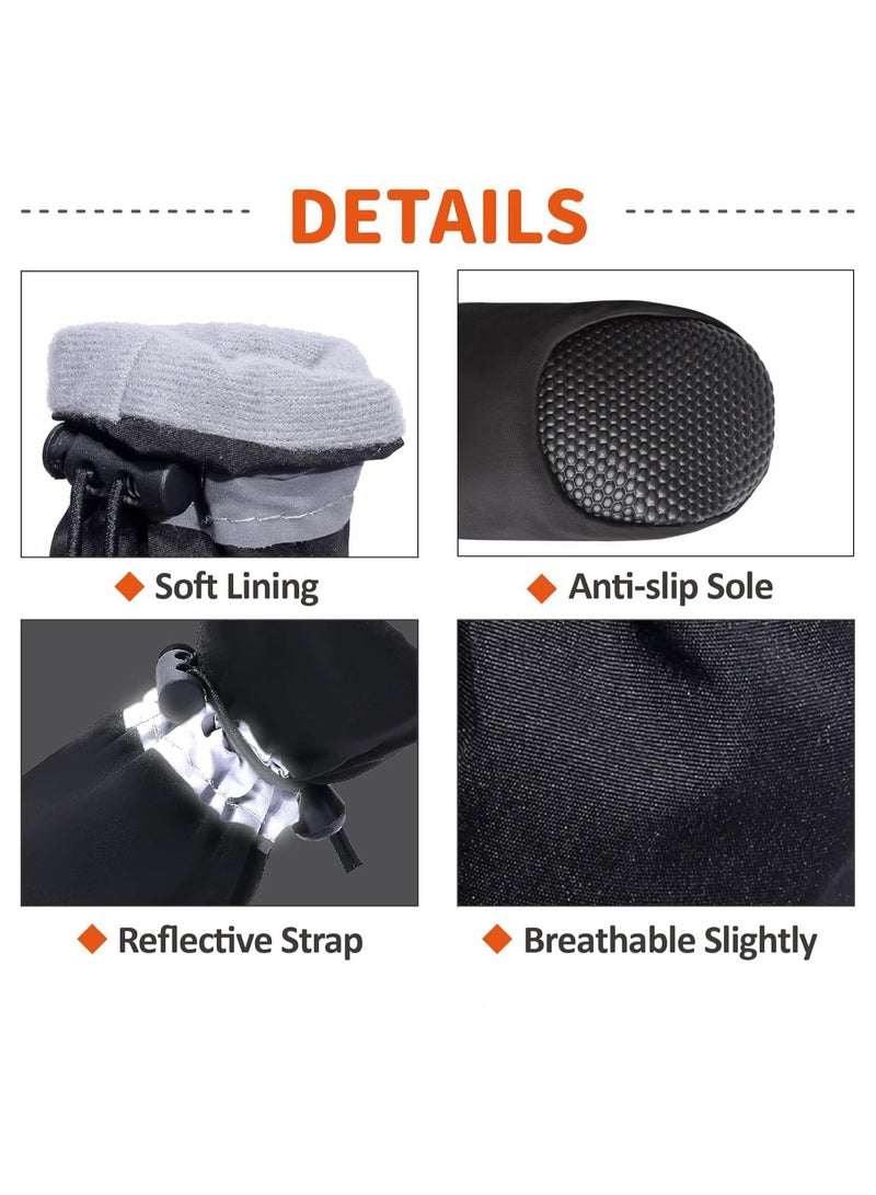 KASTWAVE أحذية للكلاب، أحذية واقية للكلاب مع أحزمة عاكسة - أحذية غير قابلة للانزلاق للكلاب الصغيرة إلى المتوسطة والجراء - مجموعة من 4 - واقي مثالي للأقدام على الأرصفة الساخنة (المقاس 5 أسود) - Image 4