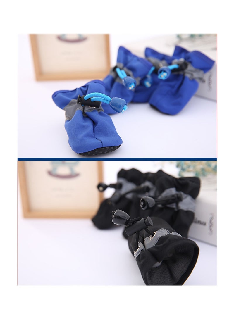 KASTWAVE أحذية للكلاب، أحذية واقية للكلاب مع أحزمة عاكسة - أحذية غير قابلة للانزلاق للكلاب الصغيرة إلى المتوسطة والجراء - مجموعة من 4 - واقي مثالي للأقدام على الأرصفة الساخنة (المقاس 5 أسود) - Image 3