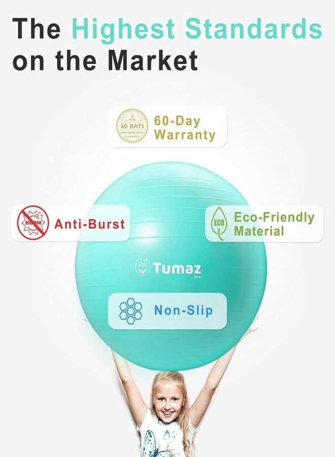 Tumaz Birth Ball for Pregnancy & Labor - Including Birthing Ball/Peri Bottle/Yoga Strap/Non-Slip Socks for Exercises Set with Quick Foot Pump & Instruction Poster - Image 5