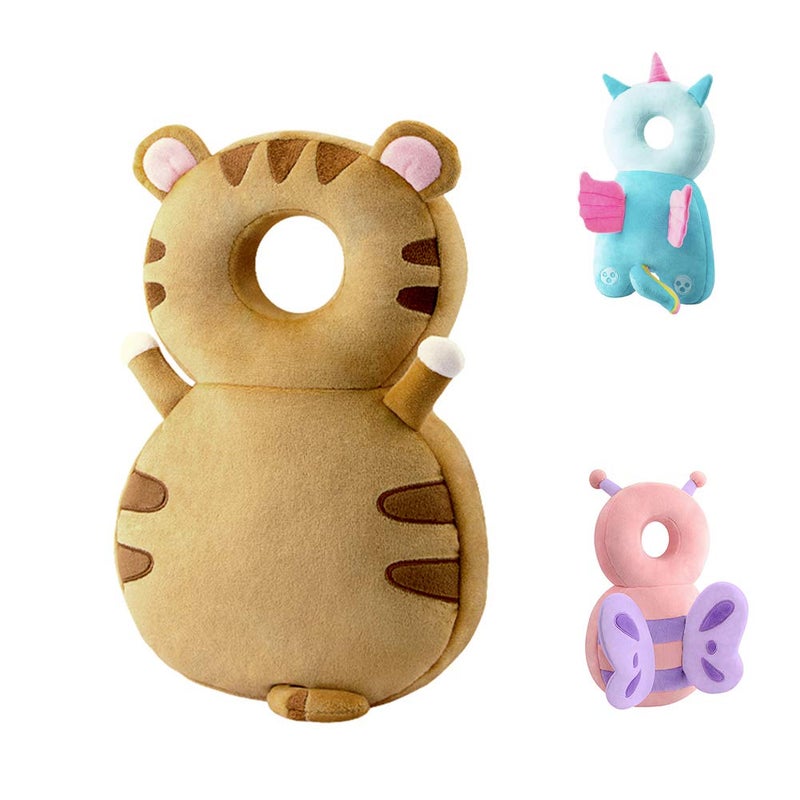 JunNeng Toddler Baby Head Protection Cushion Backpack Wear,Brown Tiger - Image 1