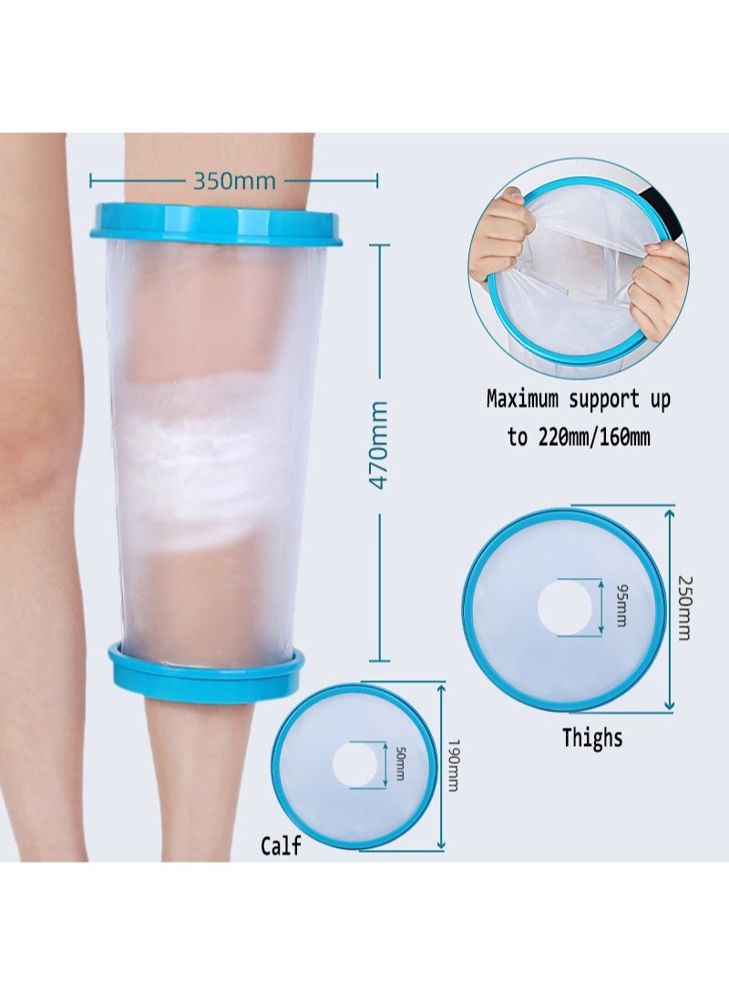 HaLunhi Waterproof Cast Cover for Shower Knee, Knee Cast Cover for Showering, Waterproof Knee Cast Protector for Leg Watertight Protection Keep Dry in Shower Bath Or Swimming for Wounds & Bandages - Image 3