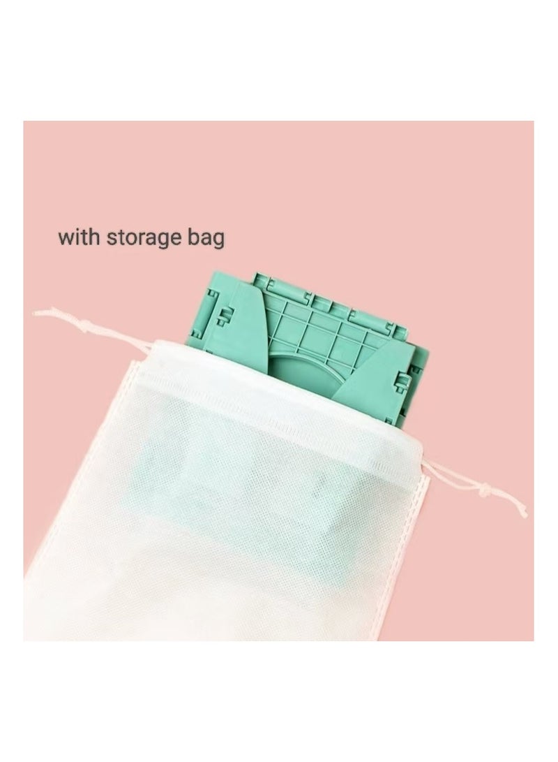 Children's Folding Toilet，Portable Potty Seat,Kids Outing Travel Car Toilet Seat with Travel Bag，Toddler Potty Training Seat，for Car, Camping, Outdoor, indoor (Green) - Image 3