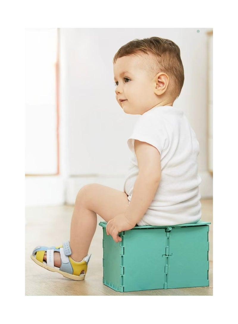 Children's Folding Toilet，Portable Potty Seat,Kids Outing Travel Car Toilet Seat with Travel Bag，Toddler Potty Training Seat，for Car, Camping, Outdoor, indoor (Green) - Image 5