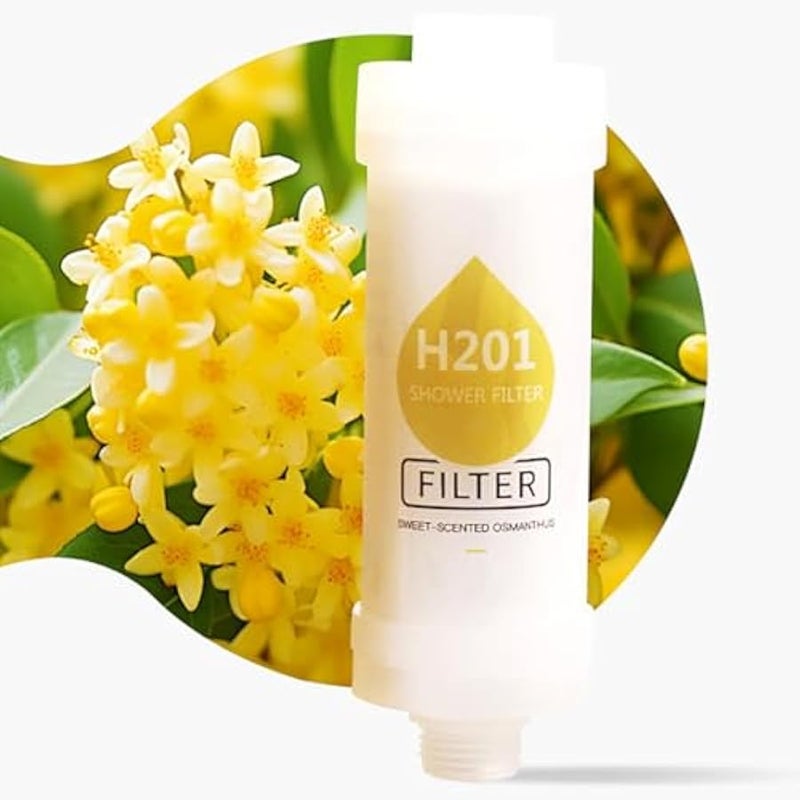 Shower Head Filter Bathroom Accessories for Hard Water Filter Vitamin C Replacement Cartridge Remove Chlorine Fluoride Heavy Metals Improves Skin Condition Protects Hair Osmanthus Scent - Image 1