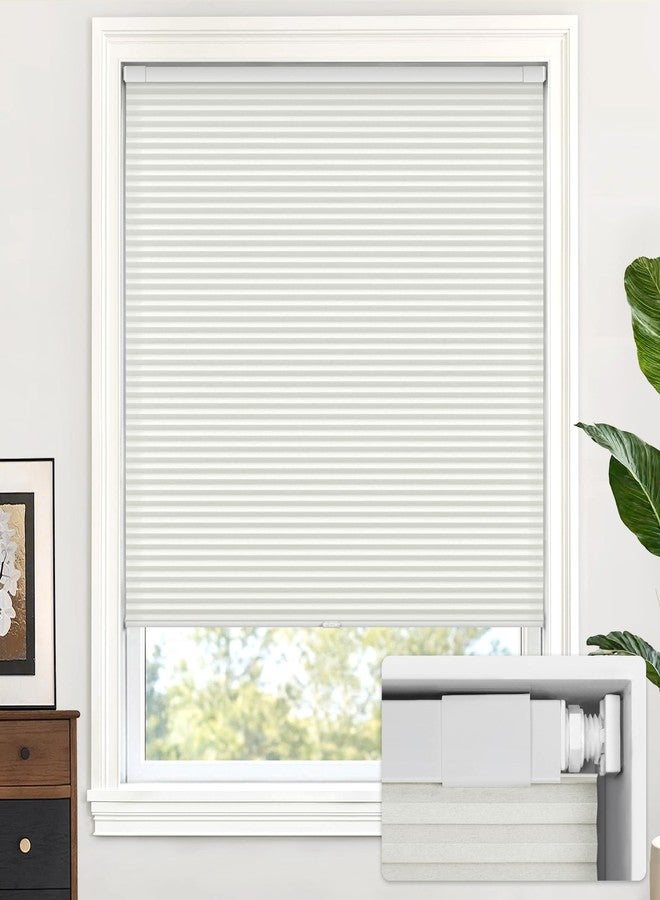 LazBlinds Cordless Cellular Shades No Tools No Drill Light Filtering Polyester Cellular Blinds for Window Size 35'' W x 48'' H, Light Grey - Image 1